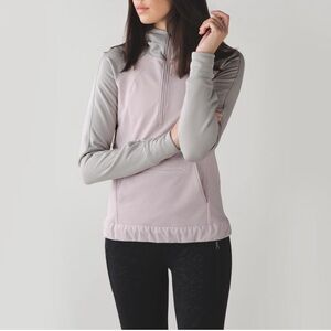 Lululemon Let’s Get Visible Hoodie Women’s Size US6 Light Pink and Heather Grey